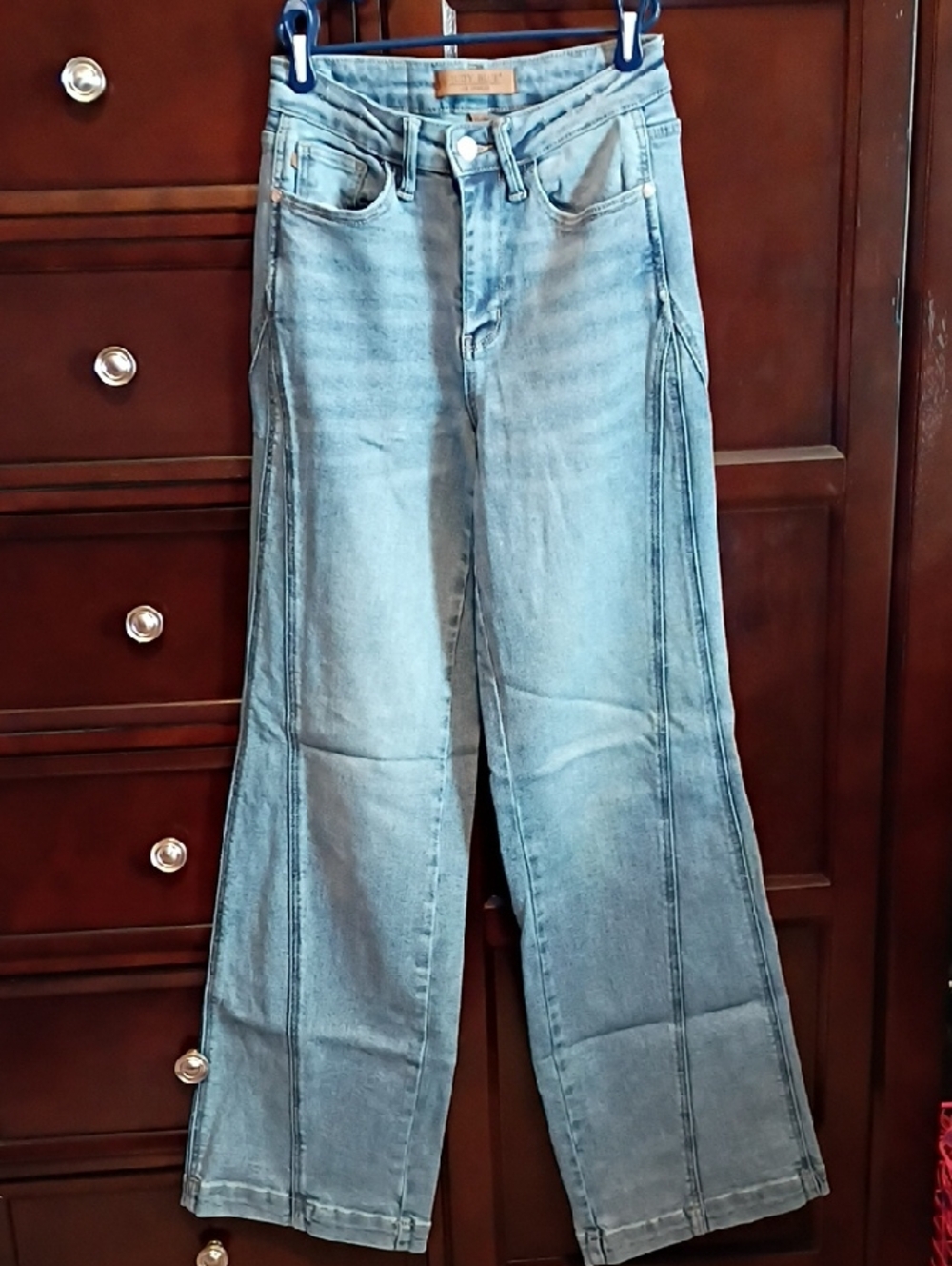 Judy Blue Light Blue Wide Leg Side Seam Jeans